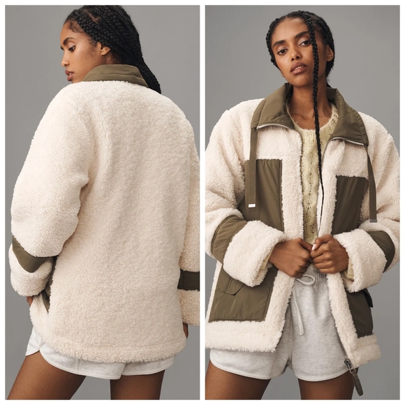 Anthropologie Jackets & Blazers - Pilcro Anthropologie Mixed Sherpa Anorak Jacket